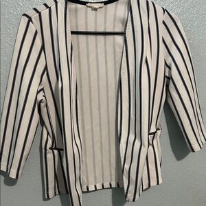 Kaii Black and White Striped Blazer